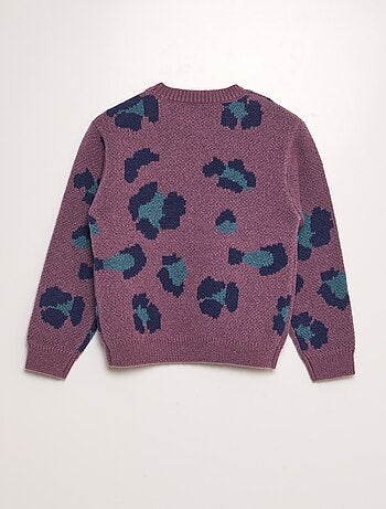 Pull leopardato maglia jacquard