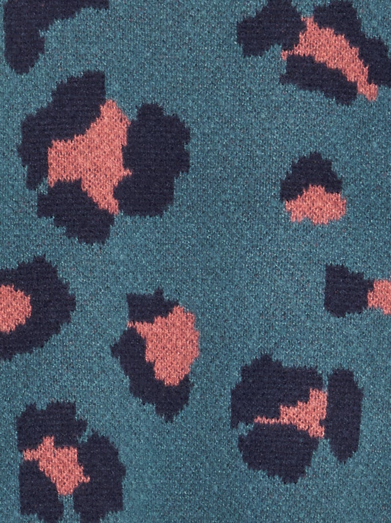 Pull leopardato maglia jacquard VERDE - Kiabi