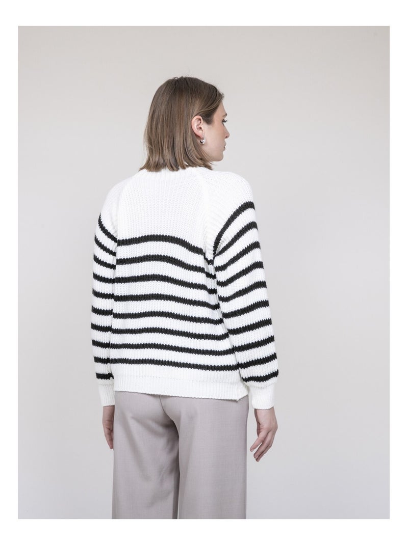 Pull marinière KEONI Bianco - Kiabi