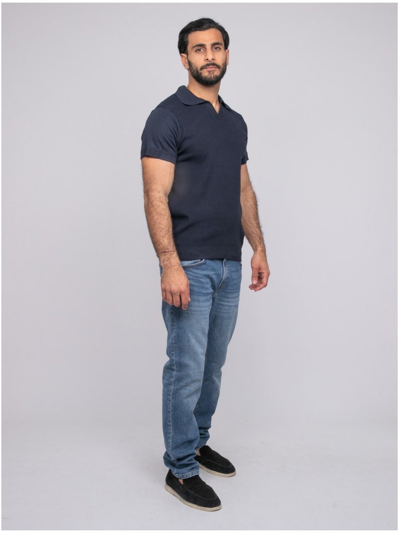 Pull polo a maniche corte ACRITIX Blu marino - Kiabi