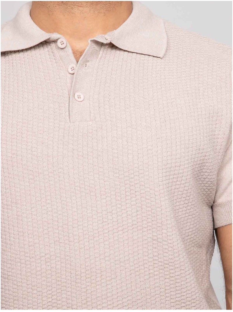 Pull polo a maniche corte ARTEMA Beige - Kiabi