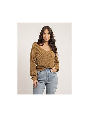 Pull scollo a V avec nœud KIRVINA