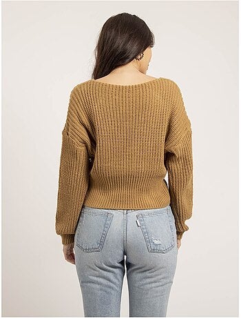 Pull scollo a V avec nœud KIRVINA