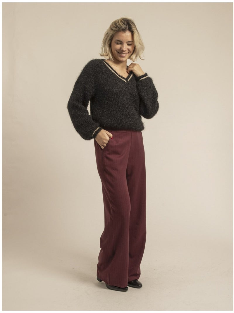 Pull scollo a V KARLITA Nero - Kiabi