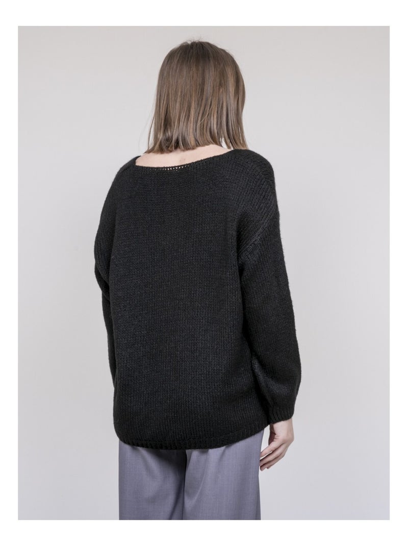 Pull scollo a V KLORIANE Nero - Kiabi