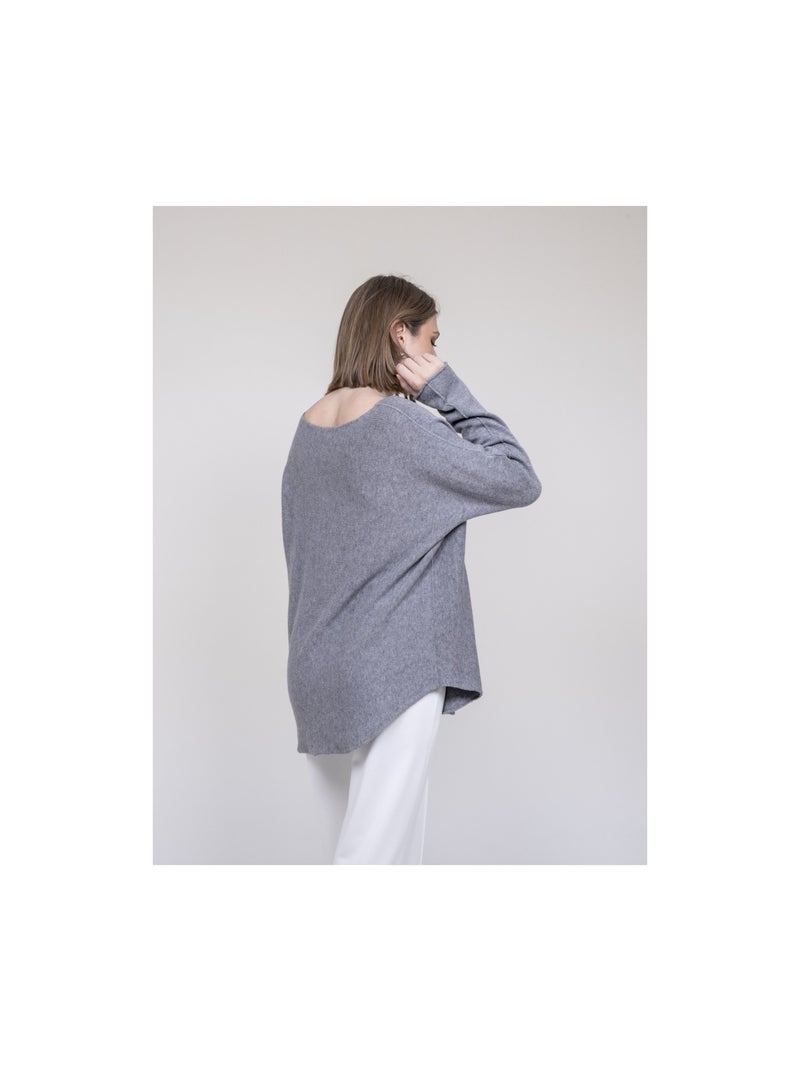 Pull scollo a V KORNELIA Grigio - Kiabi