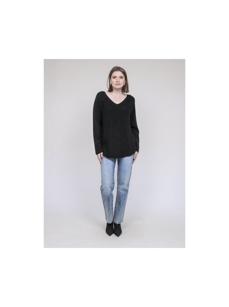 Pull scollo a V KORNELIA Nero - Kiabi