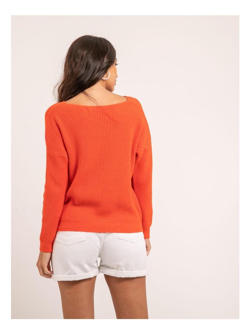 Pull scollo a V KYLEENA Arancione - Kiabi