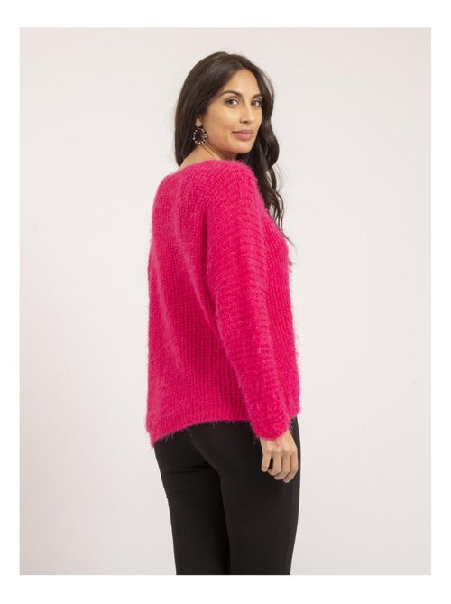Pull scollo a V maille chenille KRISTINA - Kiabi