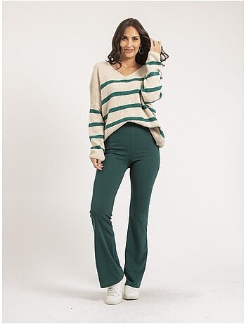 Pull scollo a V rayures KLERVI