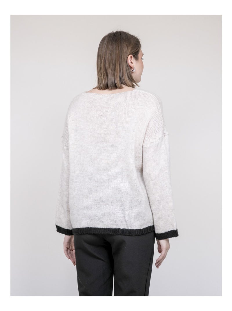 Pull scritta AMOUR KLAOFINA Ecru - Kiabi
