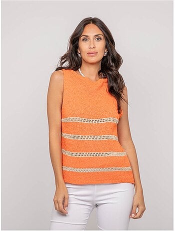 Pull senza maniche a righe lurex KAVIA