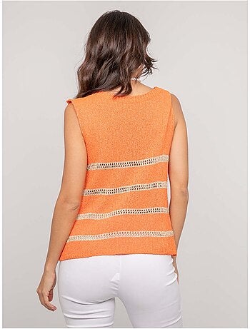 Pull senza maniche a righe lurex KAVIA
