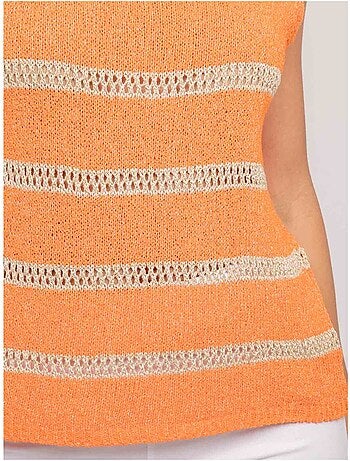 Pull senza maniche a righe lurex KAVIA