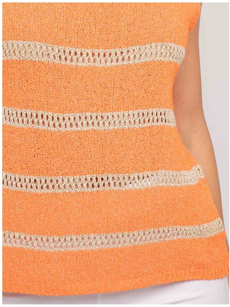 Pull senza maniche a righe lurex KAVIA Arancione - Kiabi