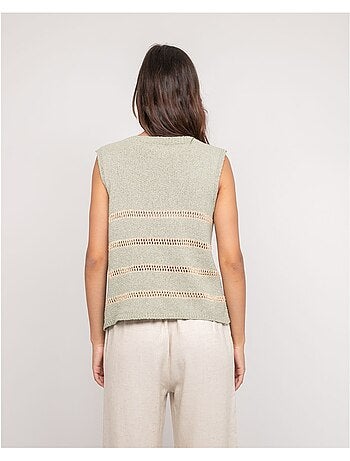 Pull senza maniche a righe lurex KAVIA