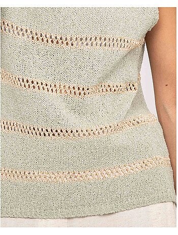 Pull senza maniche a righe lurex KAVIA