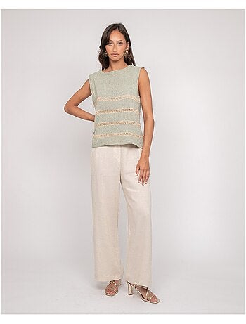 Pull senza maniche a righe lurex KAVIA