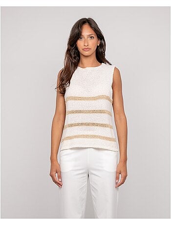 Pull senza maniche a righe lurex KAVIA