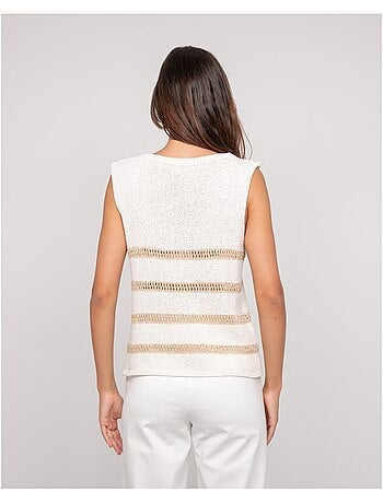 Pull senza maniche a righe lurex KAVIA