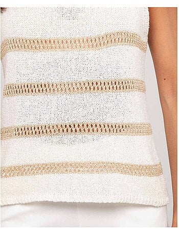 Pull senza maniche a righe lurex KAVIA