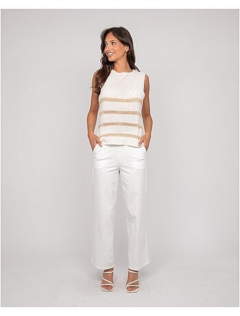 Pull senza maniche a righe lurex KAVIA