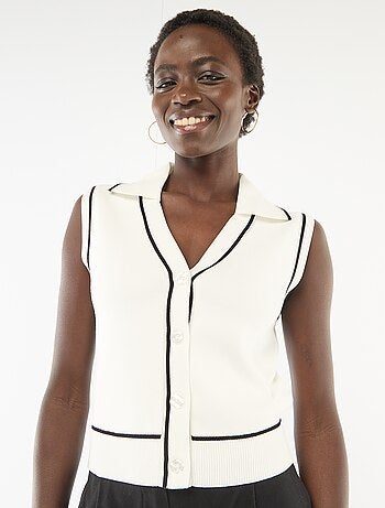 Pull senza maniche con collo polo