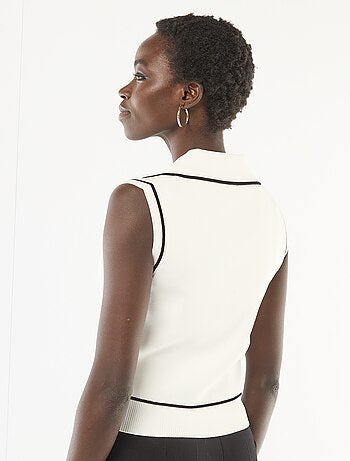 Pull senza maniche con collo polo