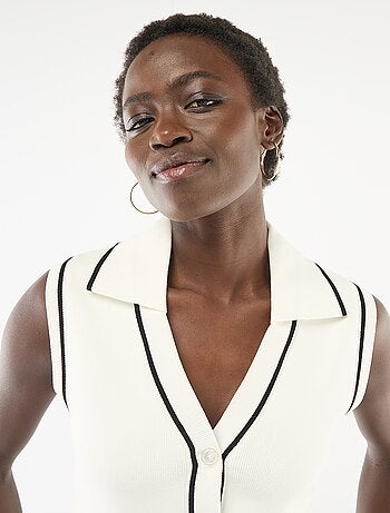 Pull senza maniche con collo polo