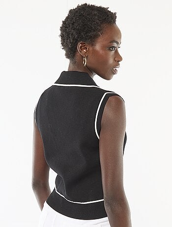 Pull senza maniche con collo polo