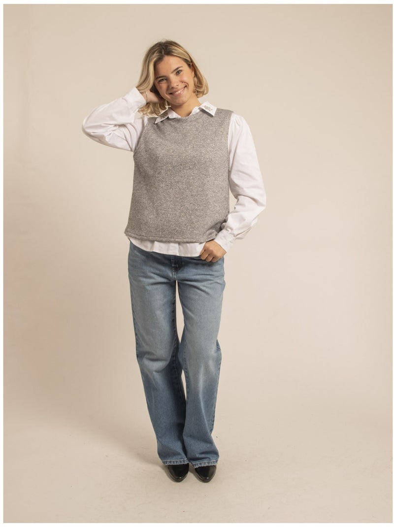 Pull senza maniche con paillettes KLAUDIA Grigio - Kiabi