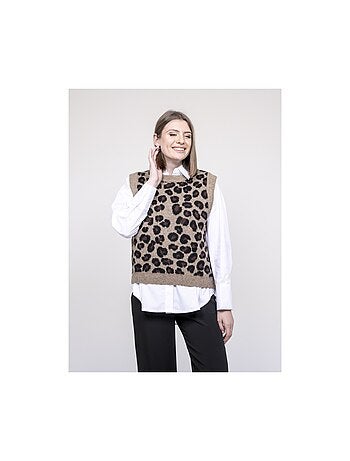 Pull senza maniche leopardato KURTINA