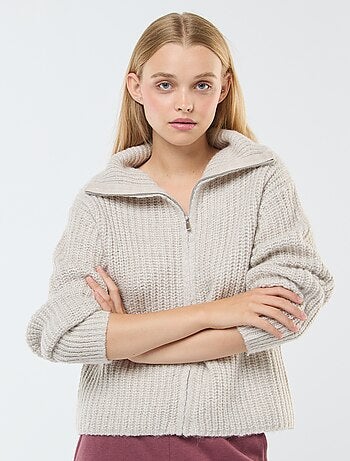 Pullover a collo alto con zip