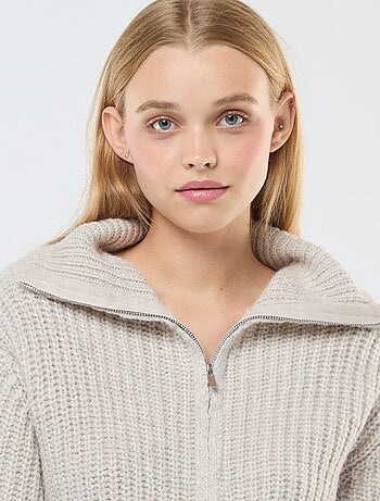 Pullover a collo alto con zip