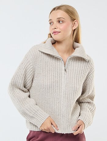 Pullover a collo alto con zip