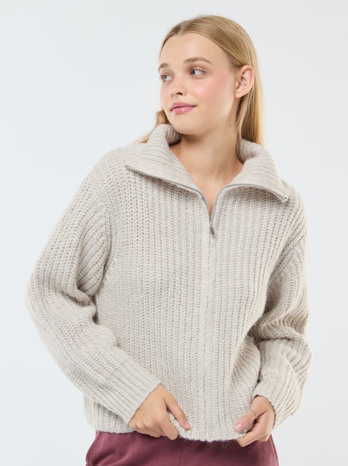 Pullover a collo alto con zip - Kiabi