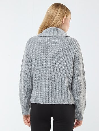 Pullover a collo alto con zip