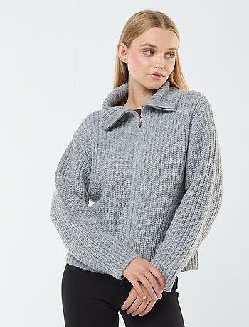 Pullover a collo alto con zip