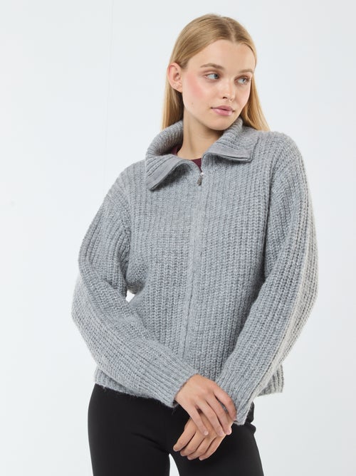 Pullover a collo alto con zip - Kiabi