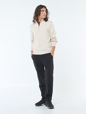 Pullover a collo alto con zip in maglia