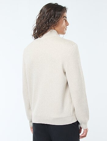 Pullover a collo alto con zip in maglia