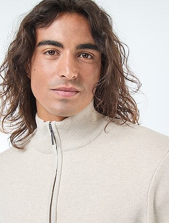 Pullover a collo alto con zip in maglia