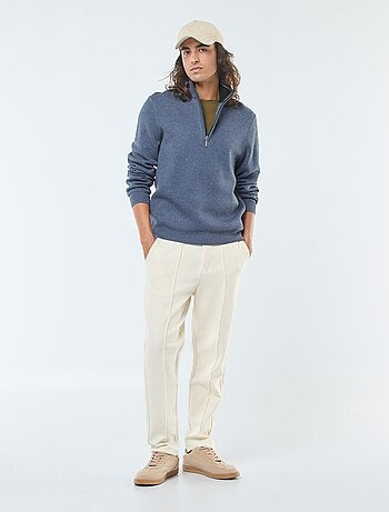 Pullover a collo alto con zip in maglia