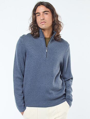 Pullover a collo alto con zip in maglia
