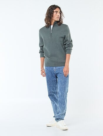 Pullover a collo alto con zip in maglia