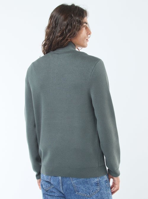 Pullover a collo alto con zip in maglia - Kiabi