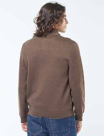 Pullover a collo alto con zip in maglia