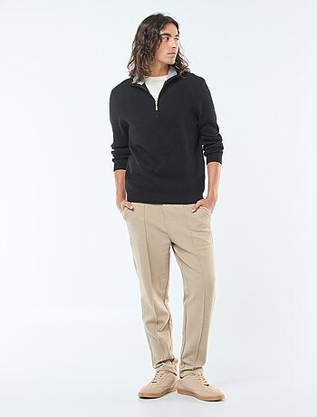 Pullover a collo alto con zip in maglia