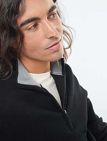 Pullover a collo alto con zip in maglia