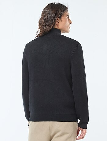 Pullover a collo alto con zip in maglia